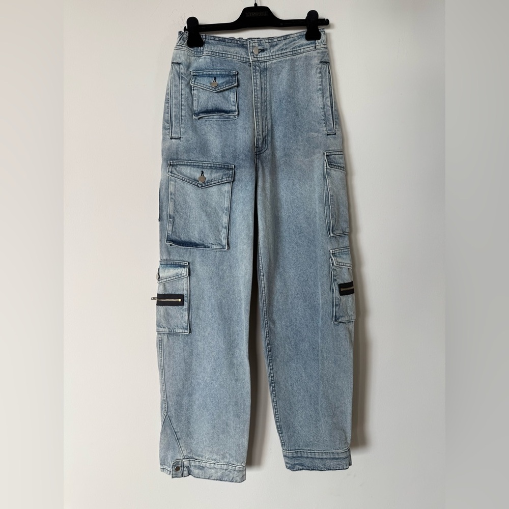 NWT EB Denim Utility Cargo Jeans in Rain Wash - Picture 5 of 14